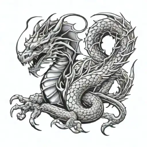dragon and scorpion tattoo design idea