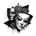 Everything passes "Tattoo Design Drama Masks tattoo design idea