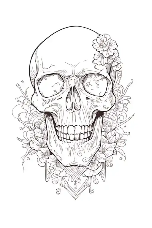 gambling skull sleeve tattoo design idea