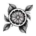 orange slice cut tattoo design idea