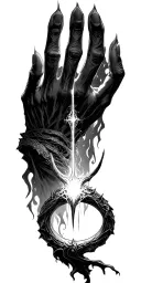 sauron hovering a hand above a ring wraith tattoo design idea
