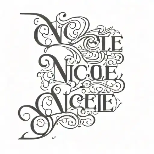 Nicole names side tattoo design idea