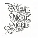 Nicole names side tattoo design idea