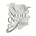 Nicole names side tattoo design idea