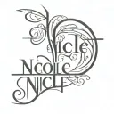 Nicole names side tattoo design idea