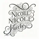 Nicole names side tattoo design idea