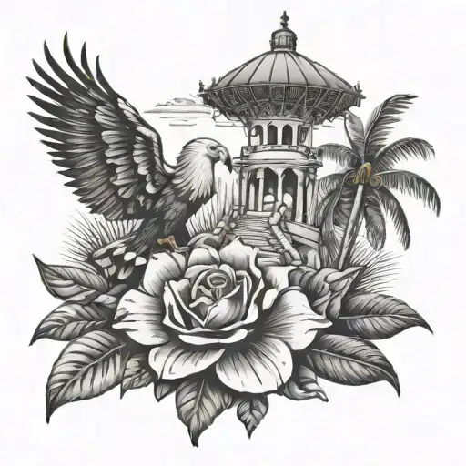 +57 colombia vacation tattoo design idea