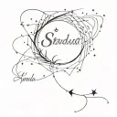the phrase "made of stardust and poetry" tattoo design tattoo design idea