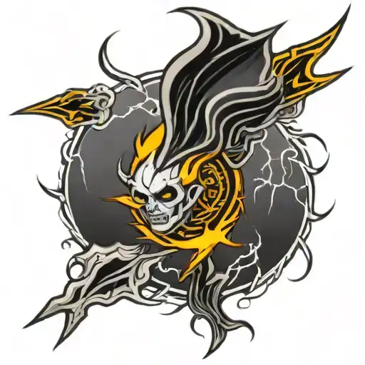 lucky lightning tattoo design idea