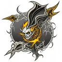 lucky lightning tattoo design idea