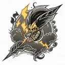 lucky lightning tattoo design idea