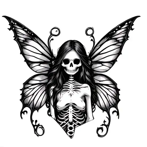 SEVEN DEADLY SINS SKELETON FAIRY TATTOO tattoo design idea
