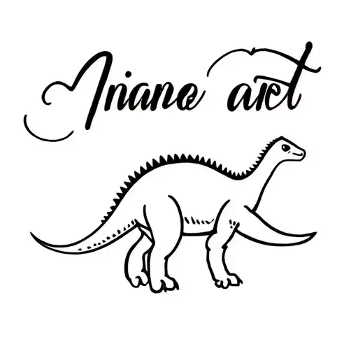 dino name line art tattoo design idea