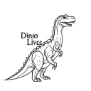 dino name line art tattoo design idea