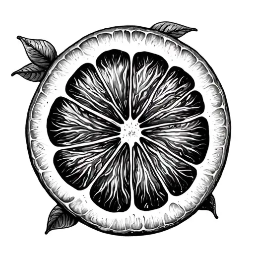 orange slice tattoo design idea