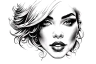 Chevy coupe woman's face tattoo design idea