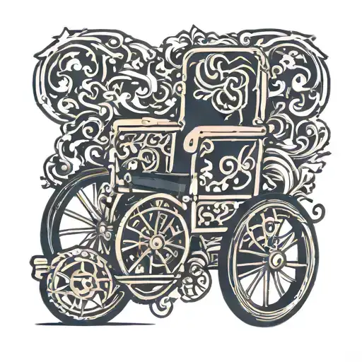 The word power, and the letter p should be in the design of a wheelchair logo tattoo design idea