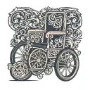 The word power, and the letter p should be in the design of a wheelchair logo tattoo design idea