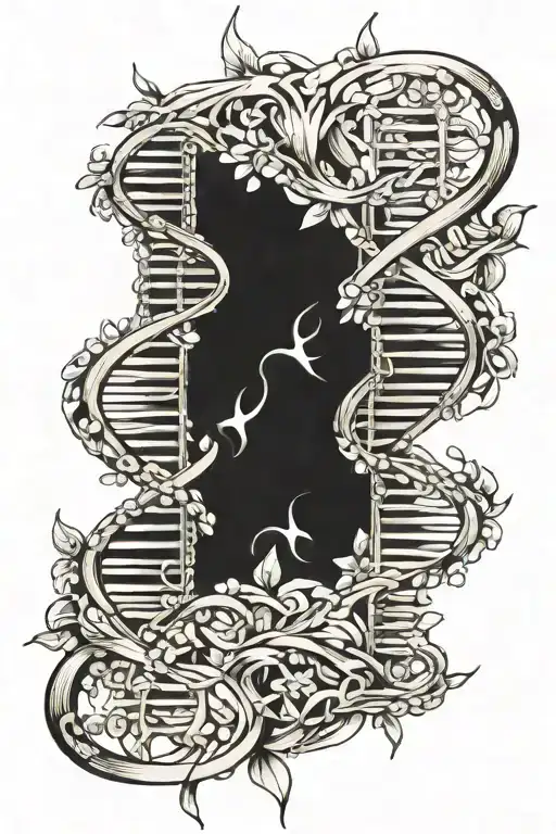 Realistic DNA double Helix tattoo design idea