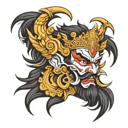 king ravana ten heads tattoo design idea