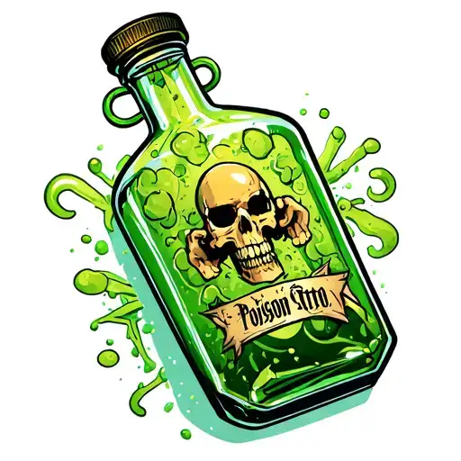poison bottle filled tattoo design idea