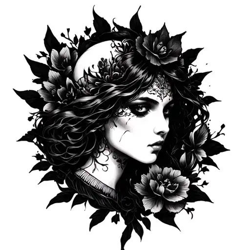 dark romance genre inspired tattoo design idea