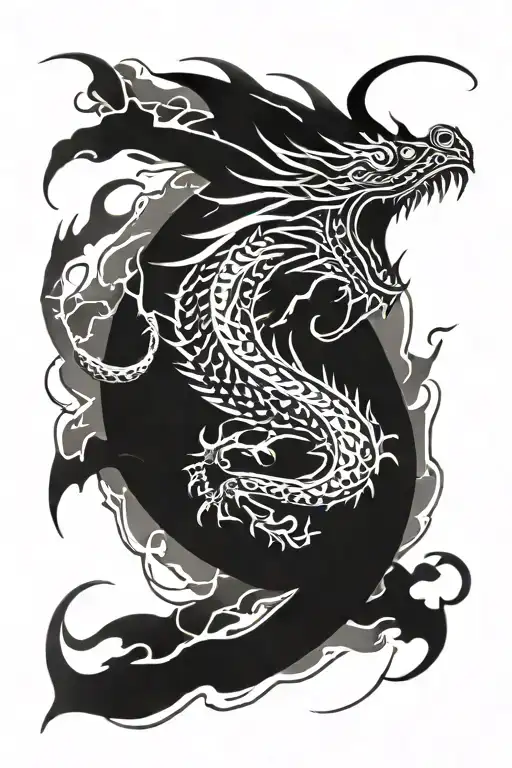 Dragon Made Of Lightning Bolts forming tattoo design idea