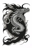 Dragon Made Of Lightning Bolts forming tattoo design idea