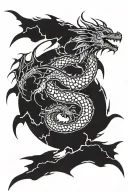 Dragon Made Of Lightning Bolts forming tattoo design idea