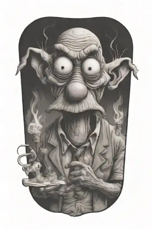 courage the cowardly dog smoking tattoo design idea