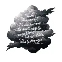 clouds bible scripture verse written tattoo design idea
