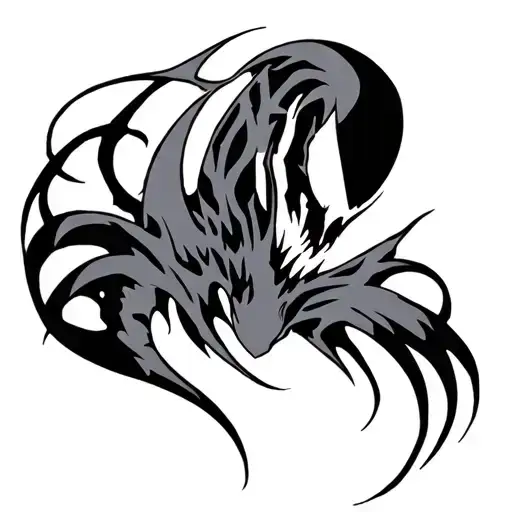 a tribal symbiote tribal tatoo tattoo design idea