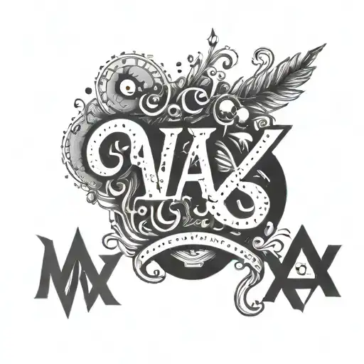 combine the letters "MAX" into one stick and poke design tattoo design idea