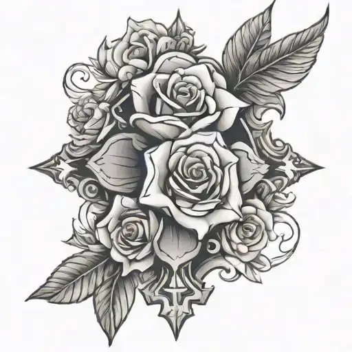 dove rose cross fore arm tattoo tattoo design idea