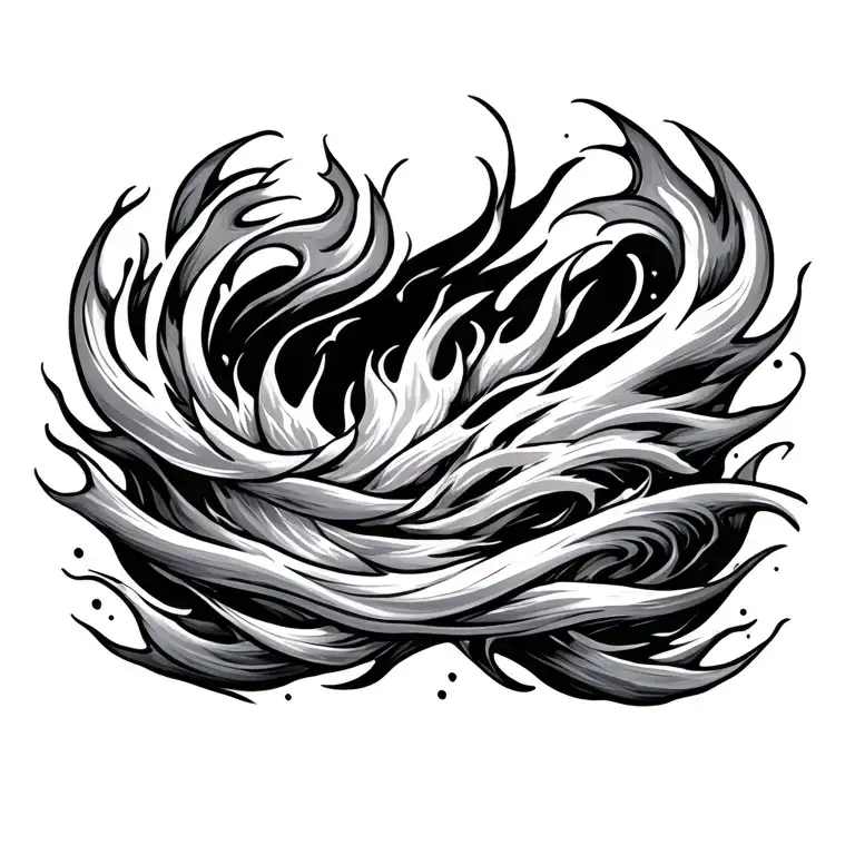 fire and water tattoo design idea