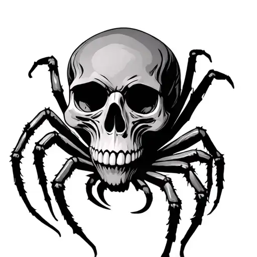 Skull Spider tattoo design idea