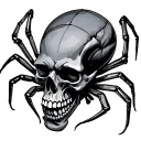 Skull Spider tattoo design idea