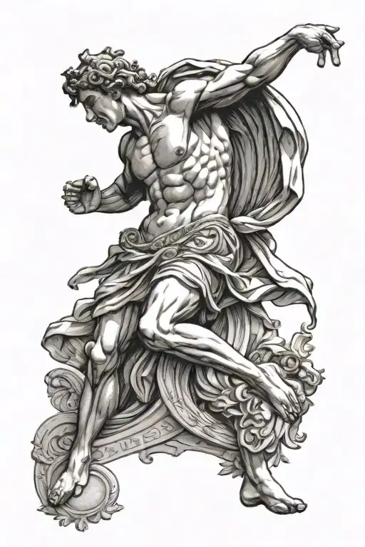 Marseille Olympics with ancient Greece as the theme tattoo design idea