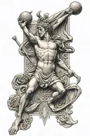 Marseille Olympics with ancient Greece as the theme tattoo design idea