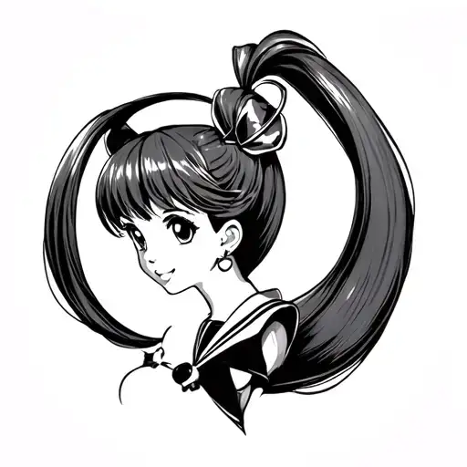 sailor moon, love tattoo design idea