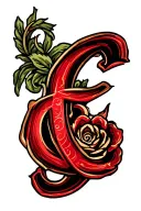 Cursive C tattoo design idea