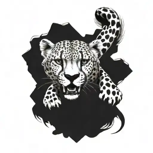cheetah ready to attack tattoo design idea