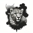 cheetah ready to attack tattoo design idea