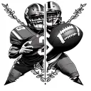 football lace tatoo with austin bennet and cooper on the inside of each stitch tattoo design idea