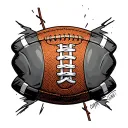 football lace tatoo with austin bennet and cooper on the inside of each stitch tattoo design idea