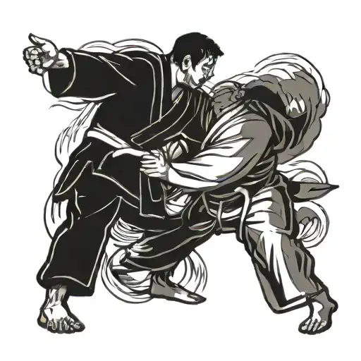 judo fights tattoo design idea