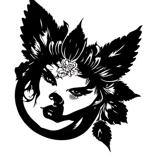 Giesha and make up artist neo trad tattoo design idea