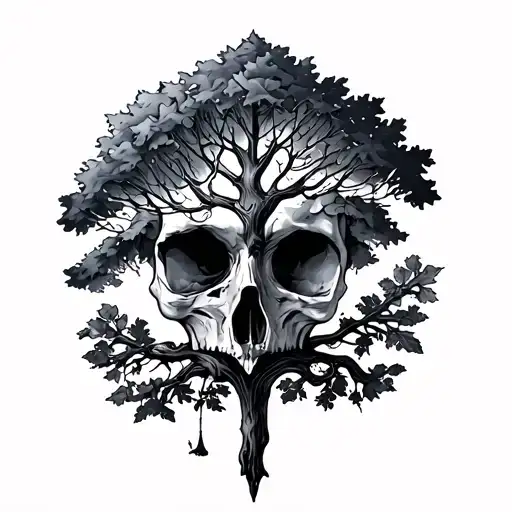Oaktree tattoo design idea