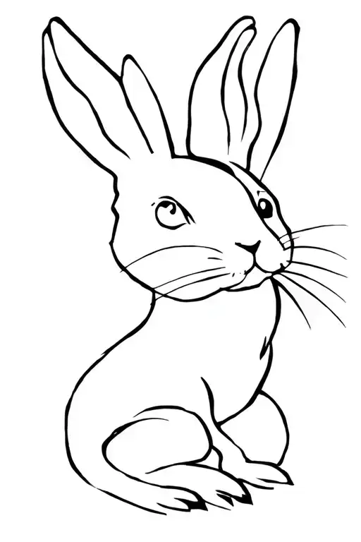 a rabbit chased by a dog tattoo design idea