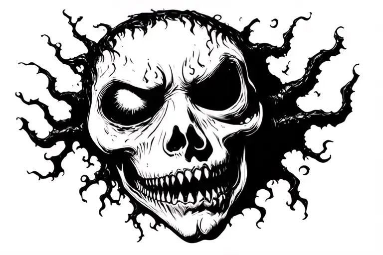 scary face tattoo design idea